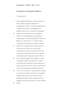 Geolinguistics and Linguistic Diffusion