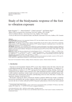 Study of the biodynamic response of the foot to vibration exposure