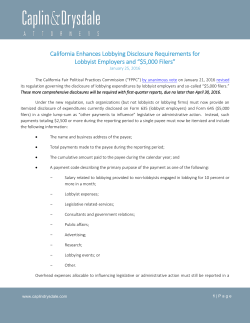 California Enhances Lobbying Disclosure Requirements for