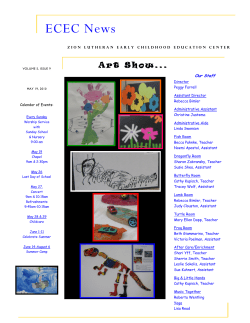 ECEC News - Zion Lutheran Early Childhood Education Center