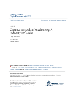 Cognitive task analysis-based training: A metaanalysisof studies