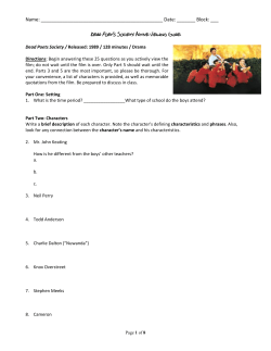 Dead Poets Society Active Viewing Guide