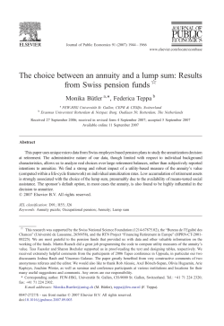The choice between an annuity and a lump sum