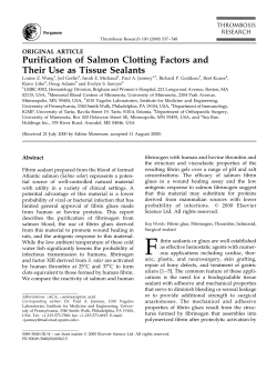 Purification of Salmon Clotting Factors and Their Use as Tissue