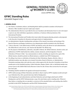 GFWC Standing Rules Amended August 2015