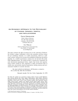 An Economic Approach to the Psychology of Change