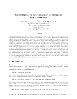 Disambiguation and Grammar as Emergent Soft Constraints