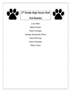 3 Grade High Honor Roll 3rd Quarter
