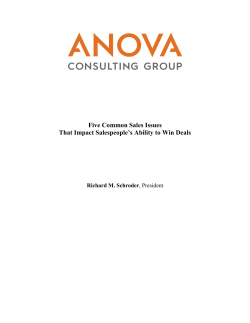 Five Common Sales Issues That Impact Salespeople`s Ability to Win