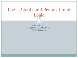 Logic Agents and Propositional Logic
