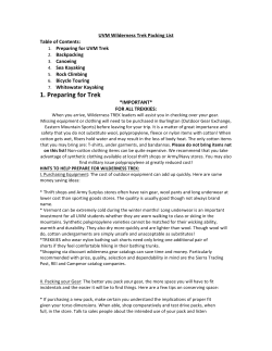 1. Preparing for Trek