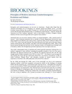 Principles of Modern American Counterinsurgency