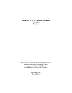 colonel ww pugh family papers - LSU Libraries