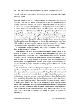 Danielle S. Allen. Why Plato Wrote. Malden, MA/Oxford/Chichester