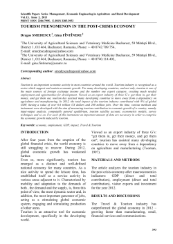 tourism phenomenon in the post-crisis economy