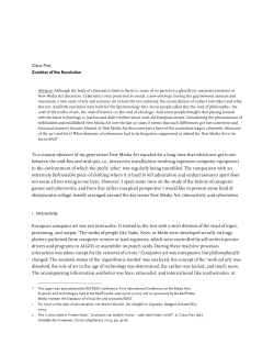 Claus Pias Zombies of the Revolution To a cursory observer of my