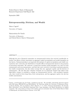 Entrepreneurship, Frictions, and Wealth
