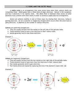 1.3 - Ions and the Octet Rule Note
