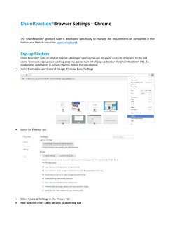 ChainReaction&reg;Browser Settings &ndash; Chrome