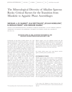 The Mineralogical Diversity of Alkaline Igneous Rocks: Critical