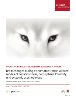 Brain changes during a shamanic trance: Altered modes of