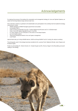 Lion and hyaena conservation planning
