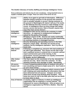 Stratfor Glossary of Useful, Baffling and Strange
