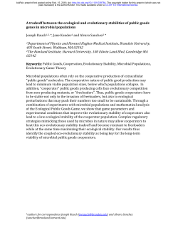 A tradeoff between the ecological and evolutionary