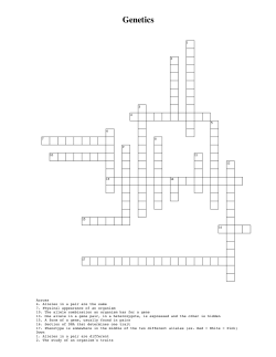 Genetics Crossword
