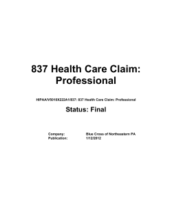 837 Health Care Claim: Professional