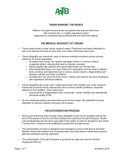 Tissue Banking: The Basics