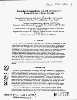 Formation of magnetite and iron-rich carbonates by