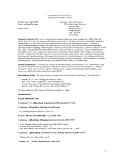 THE UNIVERSITY OF CHICAGO Department of Political Science