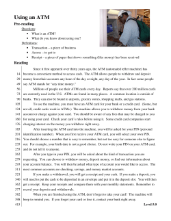 Using an ATM - Marshall Adult Education