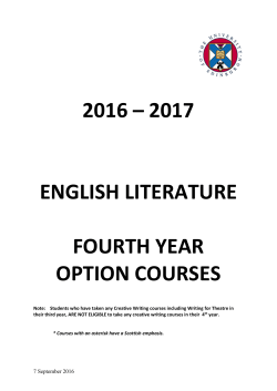 Fourth Year Option Courses 2016-17