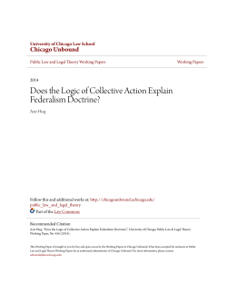 Does the Logic of Collective Action Explain Federalism Doctrine?
