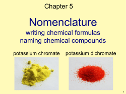 Nomenclature writing chemical formulas naming chemical compounds