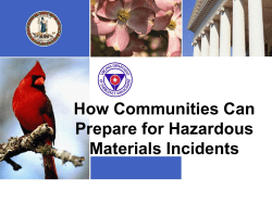 How Communities Can Prepare for Hazardous Materials Incidents