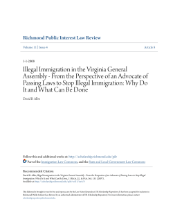 Illegal Immigration in the Virginia General Assembly