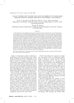 PLANT COMMUNITY WATER USE AND INVASIBILITY OF SEMI