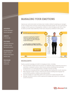 MANAGING YOUR EMOTIONS