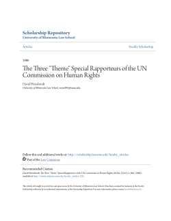 The Three "Theme" Special Rapporteurs of the UN Commission on