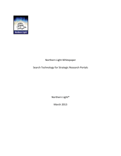 Northern Light Whitepaper Search Technology for Strategic