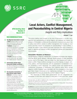 Local Actors, Conflict Management, and Peacebuilding in Central