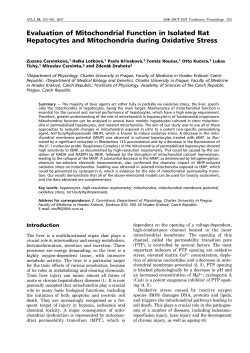 Evaluation of Mitochondrial Function in Isolated Rat Hepatocytes
