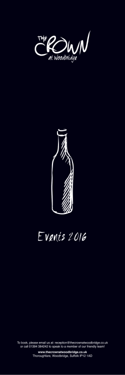 Events 2016 - thecrownatwoodbridge.co.uk