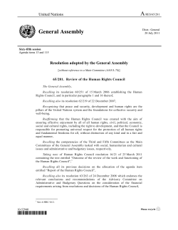 Review of the Human Rights Council