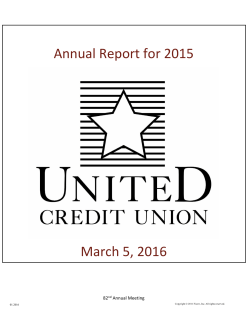 2015 Annual Report - United Credit Union