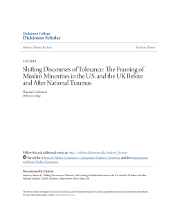 Shifting Discourses of Tolerance: The Framing of Muslim Minorities