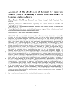 Assessment of the effectiveness of Payment for Ecosystem Services